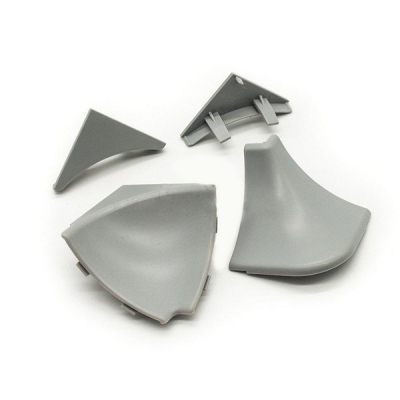  Комплект заглушек для вогнутого плинтуса (Элит-2, Плато-2), серый