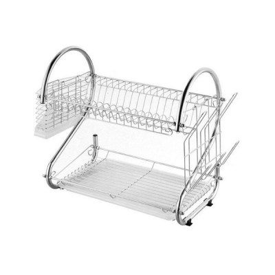  Посудосушитель настольный двухуровневый, 420*235*400 с поддоном, хром