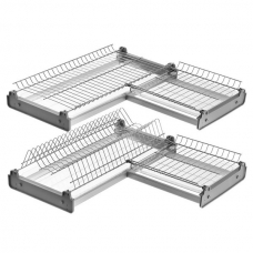 Сушилка 2-х уровневая угловая 564х564 с поддоном, хром (без упаковки)