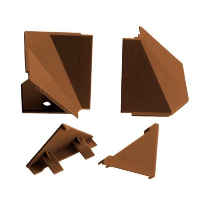  Комплект уголков и заглушек для плинтуса коричневый ( П)