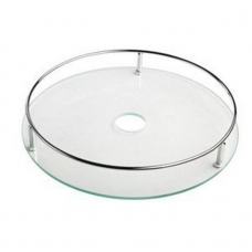 Полка стеклянная с рейлингом d-350 для трубы d-50