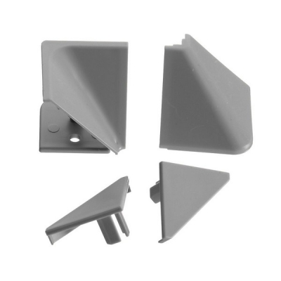  Комплект уголков и заглушек для плинтуса серый