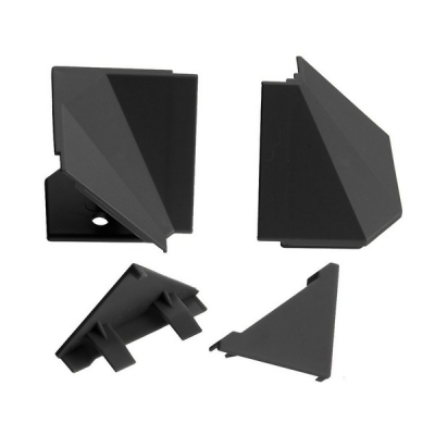  Комплект уголков и заглушек для плинтуса чёрный ( П)