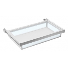 Корзина для белья стекло W-KOSZS90-10 белая, с доводчиком, полного выдвижения