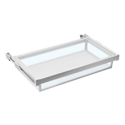  Корзина для белья стекло W-KOSZS90-10 белая, с доводчиком, полного выдвижения