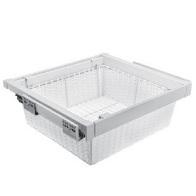  Корзина для белья ротанг WG-KOSZR90-10 белая, с доводчиком, полного выдвижения