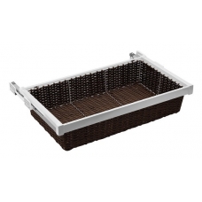 Корзина для белья ротанг W-KOSZR70-10 белая, с доводчиком, полного выдвижения