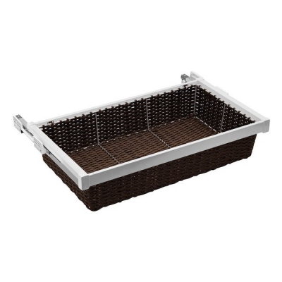  Корзина для белья ротанг W-KOSZR80-10 белая, с доводчиком, полного выдвижения