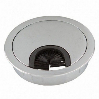  Заглушка кабель-канала метал-ая D-80 мм хром