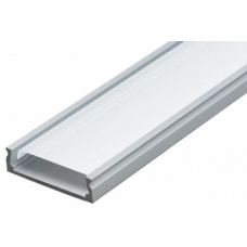 Профиль накладной SP266 24*6*2000 алюминиевый для светодиодной ленты в комплекте с матовым экраном, 2 заглушки и 2 крепежа,(аналог LR42M)