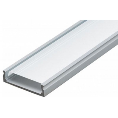  Профиль накладной SP266 24*6*2000 алюминиевый для светодиодной ленты в комплекте с матовым экраном, 2 заглушки и 2 крепежа,(аналог LR42M)