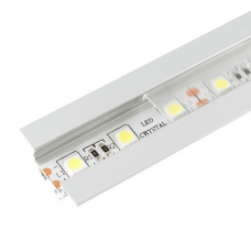 Профиль угловой LR41 30*11*2000 алюминиевый для светодиодной ленты в комплекте с прозрачным экраном, 2 заглушки и 2 крепежа,