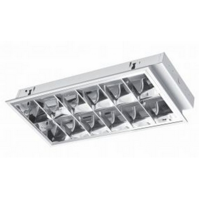  Светильник растровый OS-RE218W, 2*18W, T8, с электронным ПРА (встраиваемый) L-612