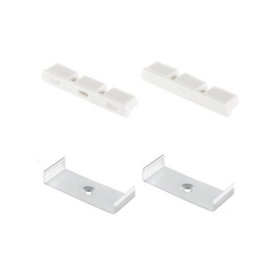  Заглушки для алюминиевого профиля LR45 с крепежом (2 заглушки и 2 крепежа)