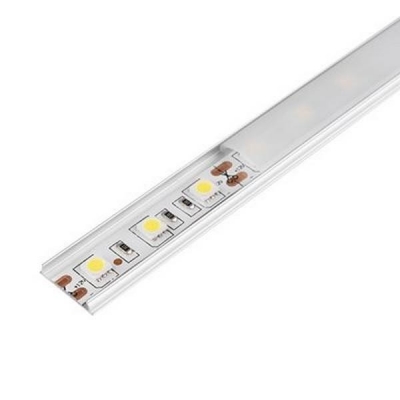  Профиль накладной гибкий LR57 15*6*2000 алюминиевый для светодиодной ленты в комплекте с матовым экраном, 2 заглушки и 2 крепежа,