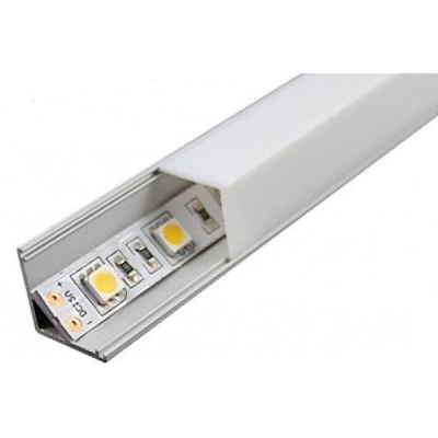  Профиль угловой SP281 16*16*2000 алюминиевый для светодиодной ленты в комплекте с матовым экраном, 2 заглушки и 4 крепежа (аналог LR50)