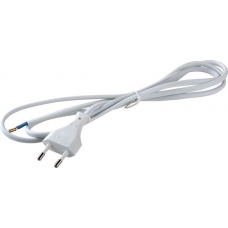 Провод сетевой 220B, 1,8м ШВВП-ВП 2х0,5мм с вилкой белый