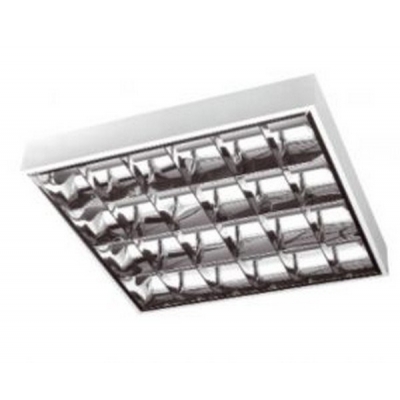  Светильник растровый OS-RE418N, 4*18W, T8, с электронным ПРА (накладной) 610x610