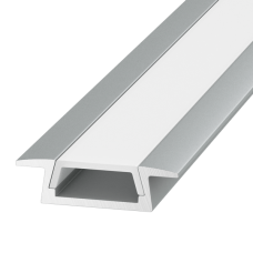 Профиль врезной 2206 22*6*2000 алюминиевый для светодиодной ленты в комплекте с матовым экраном, 2 заглушки