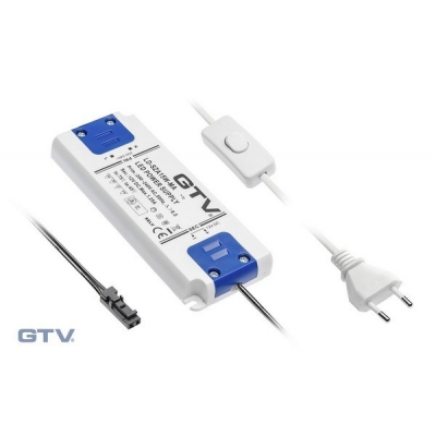  Блок питания для светодиодов 220/12V 15W, IP20, 13,5 мм, с проводом, выключателем