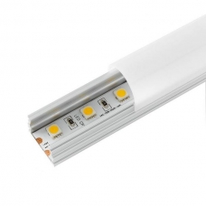 Профиль накладной LR44R 21*14*2000 алюминиевый для светодиодной ленты в комплекте с матовым экраном радиусным, 2 заглушки и 2 крепежа,