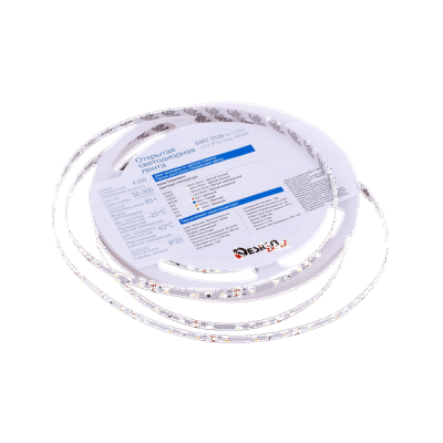  Светодиодная лента 3528, 60 д/м, 4,8W, 12V, IP33, нейтральный белый, открытая, LUX