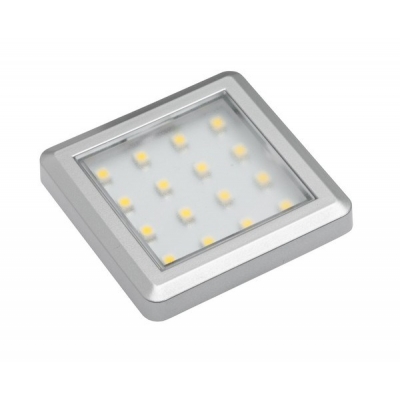  Точечный накладной светодиодный светильник Estella, квадрат, 12V, 1,2W, 16 диодов, нейтральный свет, алюминий