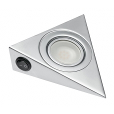 Точечный накладной светодиодный светильник уголок алюминий, 12v, 1,8w, 9 диодов теплый свет с выключателем, провод 2м