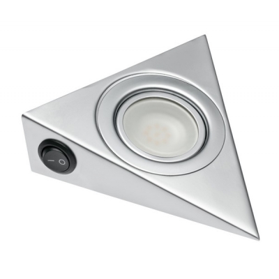  Точечный накладной светодиодный светильник уголок алюминий, 12v, 1,8w, 9 диодов теплый свет с выключателем, провод 2м