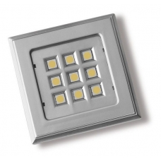 Точечный накладной светодиодный светильник Vincente, квадрат, 12V, 9 диодов, холодный свет, алюминий