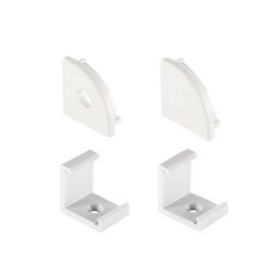  Заглушки для алюминиевого профиля LR49 с крепежом (2 заглушки и 2 крепежа)