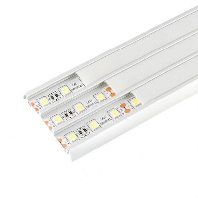  Профиль накладной LR46 59*10*2000 алюминиевый для светодиодной ленты 3-х полосный в комплекте с матовым экраном, 2 заглушки и 2 крепежа,