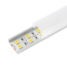 Профиль напольный LR51 24*20*2000 алюминиевый для светодиодной ленты в комплекте с матовым экраном, 2 заглушки и 2 крепежа,