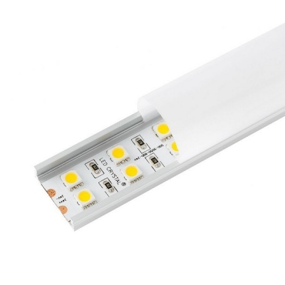  Профиль напольный LR51 24*20*2000 алюминиевый для светодиодной ленты в комплекте с матовым экраном, 2 заглушки и 2 крепежа,