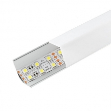 Профиль угловой LR54 30*30*2000 алюминиевый для светодиодной ленты в комплекте с матовым экраном, 2 заглушки и 2 крепежа,