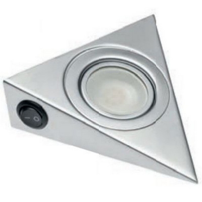  Точечный накладной светодиодный светильник уголок алюминий, 12v, 1,8w, 9 диодов холодный свет с выключателем, провод 2м