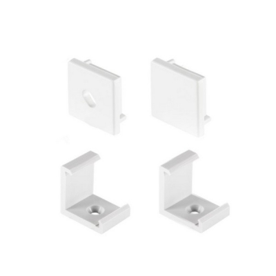  Заглушки для алюминиевого профиля LR50 с крепежом (2 заглушки и 2 крепежа)