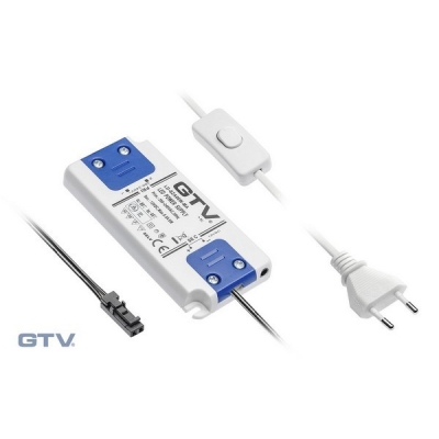  Блок питания для светодиодов 220/12V 6W, IP20, 10мм, с проводом и выключателем