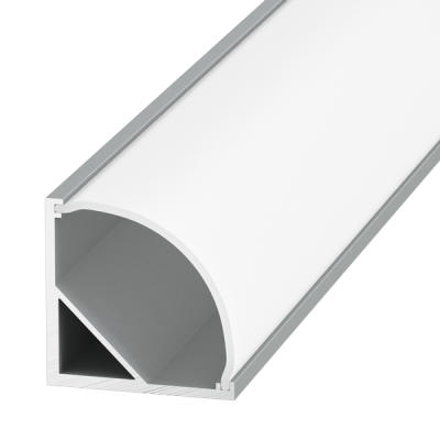  Профиль угловой BEST 1616 16*16*2000 алюминиевый для светодиодной ленты в комплекте с матовым экраном, 2 заглушки и 2 крепежа,(аналог LR49)