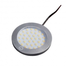 Точечный накладной светодиодный светильник TACTILUS 12V, 3W, 36 диод, серебро, теплый, провод 2,5м