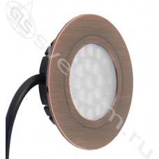 Точечный встраиваемый светодиодный светильник LED Polo 4W, 220V, античная бронза, теплый белый