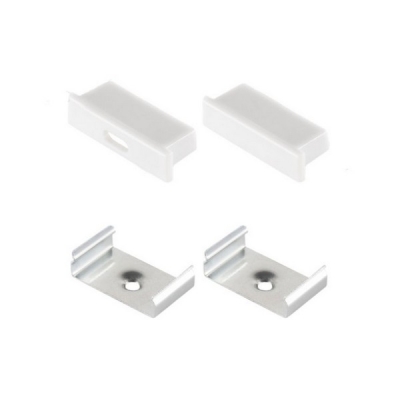  Заглушки для алюминиевого профиля LR42 с крепежом (2 заглушки и 2 крепежа)