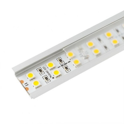  Профиль врезной LR43 31*6*2000 алюминиевый для светодиодной ленты в комплекте с прозрачным экраном, 2 заглушки и 2 крепежа,