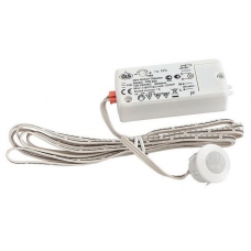 Выключатель врезной PIR250, датчик движения 2м, max 220V, max 250W, провод 2м, белый