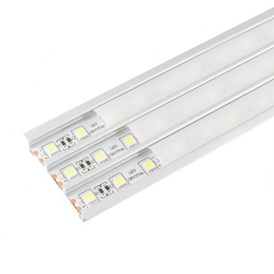  Профиль врезной LR45 56*10*2000 алюминиевый для светодиодной ленты 3-х полосный в комплекте с матовым экраном, 2 заглушки и 2 крепежа,