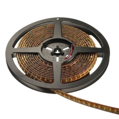  Светодиодная лента 3528, 120 д/м, 9,6W, 12V, IP65, желтый свет, влагозащищенная