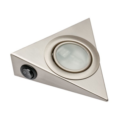  Точечный накладной светодиодный светильник уголок сатин, 12v, 1,8w, 9 диодов холодный свет с выключателем, провод 2м