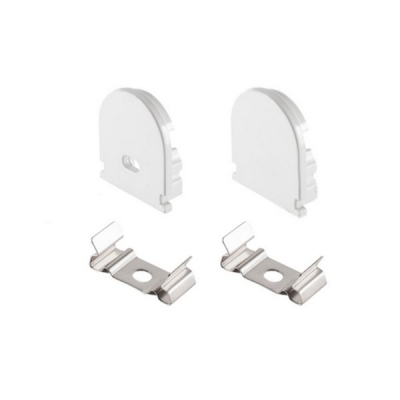  Заглушки для алюминиевого профиля LR44R с крепежом (2 заглушки и 2 крепежа)