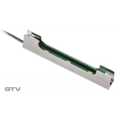  Клипса металлическая для стеклянной полки светодиодная на стекло 8мм, 3 диода, 0,25W, 12V, 2м провод, синий