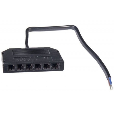  Колодка соединительная на шесть разъемов, 12B, 7А, провод 0,2м черный